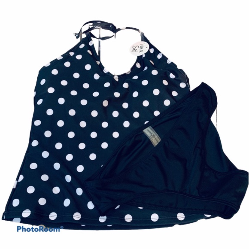 Bobbie Brooks Polkadot Halter Tankini